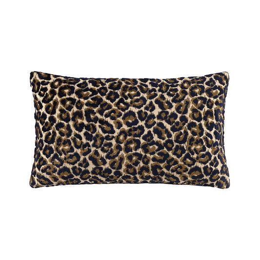 Fata de perna decorativa 33x57 cm, catifea, Leopard Nuit - YVES DELORME