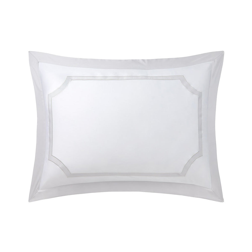 Lenjerie de pat 180x200 cm, satin, 4 piese, Haussmann Brume - YVES DELORME