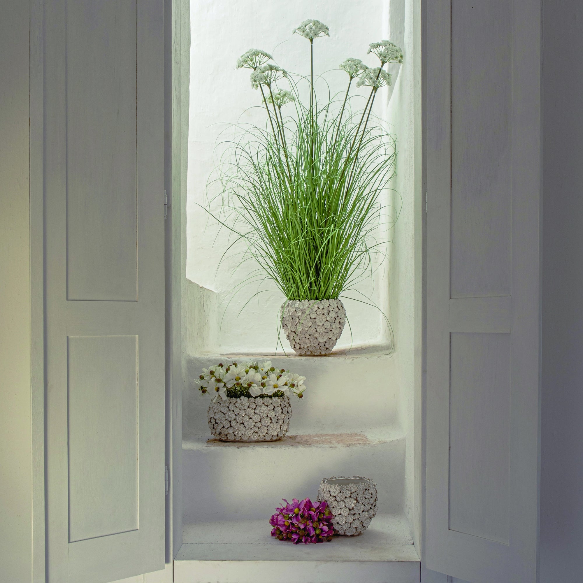 Ghiveci din ceramica, alb, 24 cm, Fiorinfiorello - SIMONA'S COLLECTION