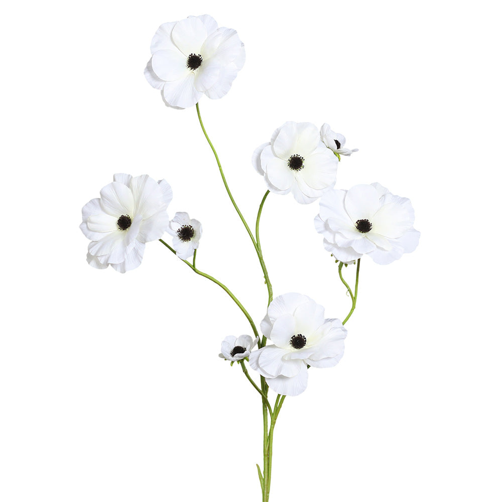 Floare decorativa Anemona, alb, 105 cm - SIMONA'S COLLECTION