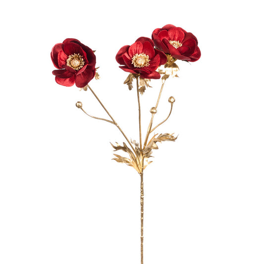 Floare decorativa Anemona, rosu, 73 cm - SIMONA'S CHRISTMAS