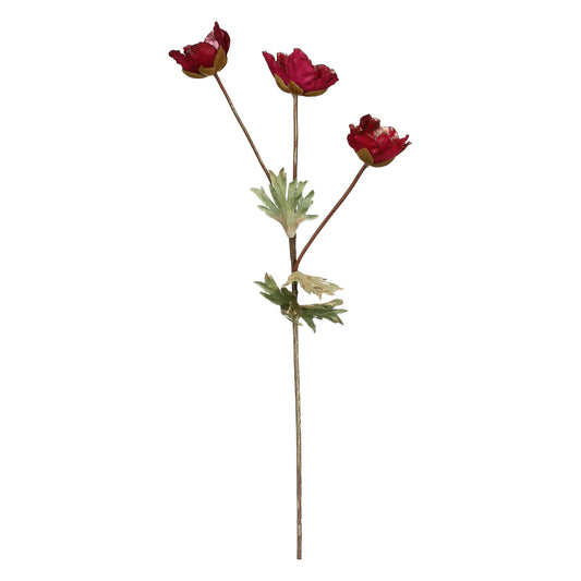 Floare decorativa Anemone, burgundy, 53 cm, Atonietta - SIMONA'S COLLECTION