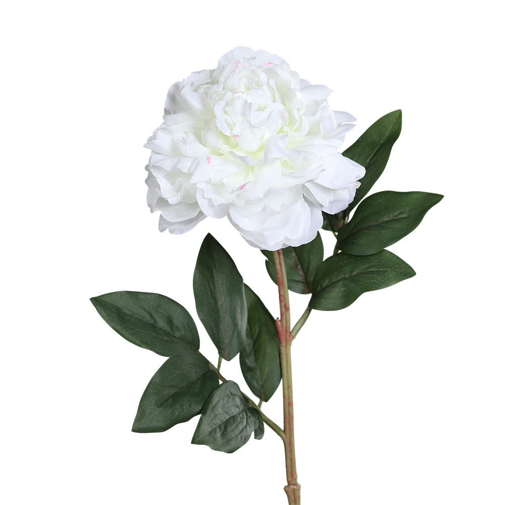 Floare decorativa Bujor, crem, 63 cm - SIMONA'S COLLECTION