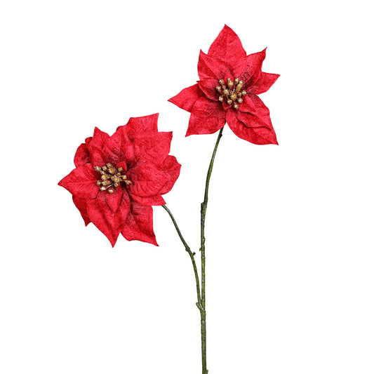 Floare decorativa Craciunita, rosu, 61 cm - SIMONA'S CHRISTMAS