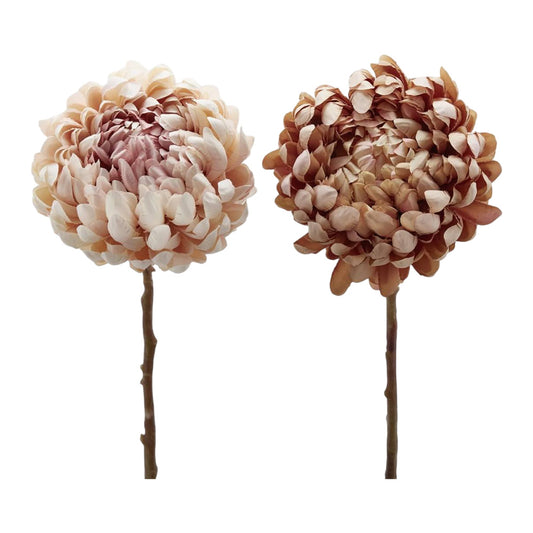 Floare decorativa Crizantema, sampanie, 65 cm - SIMONA's Christmas