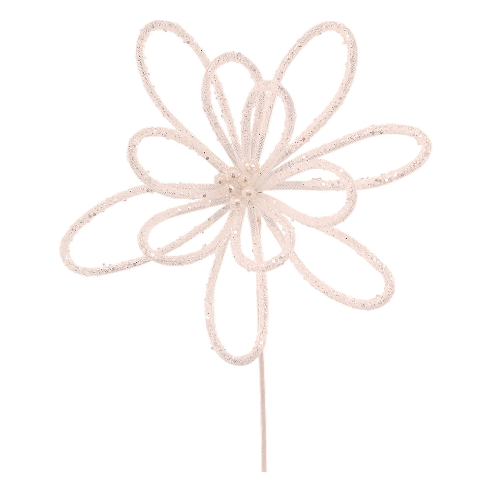 Floare decorativa Effie, alb, 30 cm - SIMONA'S CHRISTMAS