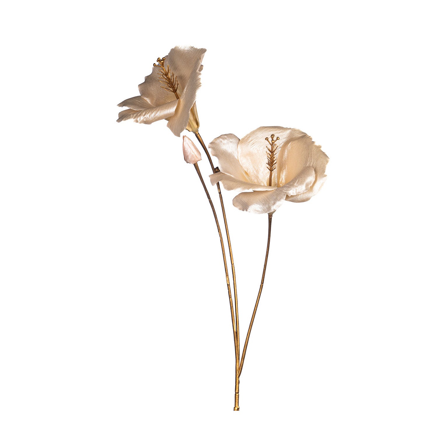 Floare decorativa Hibiscus, auriu/crem, 74 cm - SIMONA'S CHRISTMAS