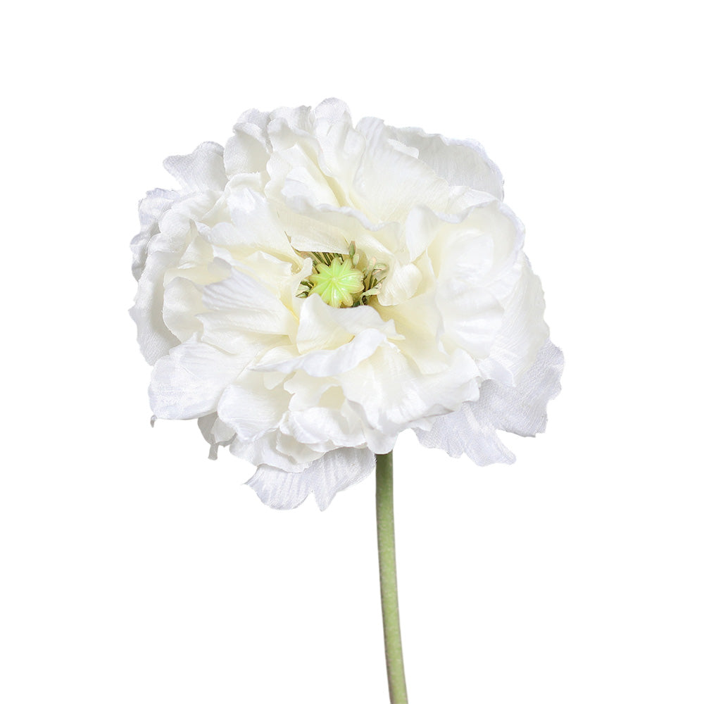 Floare decorativa Mac Papaver, alb, 72 cm - SIMONA'S COLLECTION