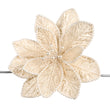 Floare decorativa pentru brad, Craciunita Pearly, alb/crem, 28 cm, SIMONA'S CHRISTMAS