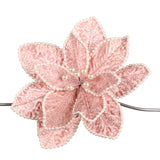 Floare decorativa pentru brad, Craciunita Pearly, roz, 28 cm, SIMONA'S CHRISTMAS