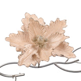 Floare decorativa pentru brad, Magnolia, crem/argintiu, 26 cm, SIMONA'S CHRISTMAS