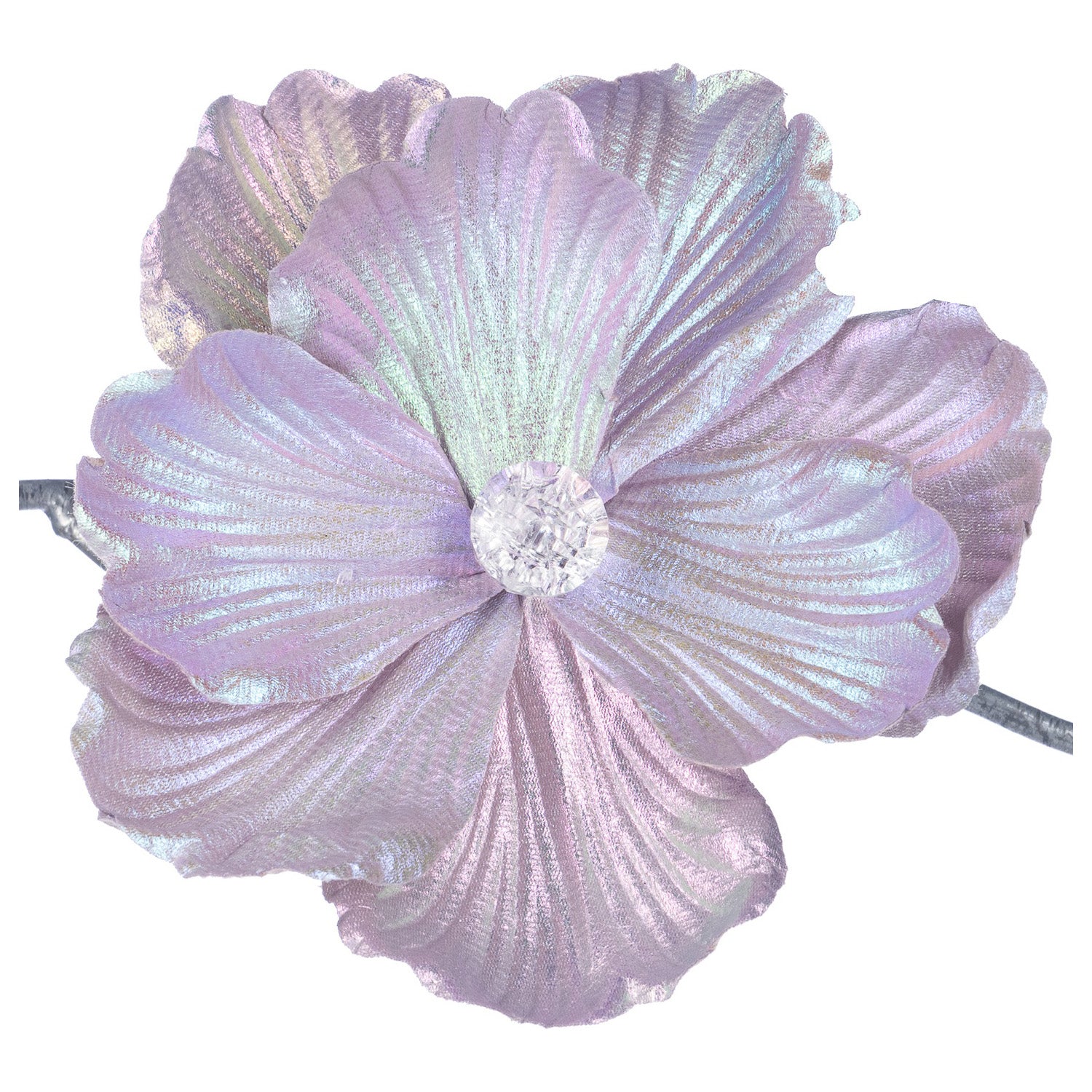 Floare decorativa pentru brad Magnolia, mov irizat, 22 cm - SIMONA'S CHRISTMAS