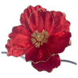 Floare decorativa pentru brad Magnolia Sclipit, rosu/auriu, 22 cm - SIMONA'S CHRISTMAS