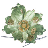 Floare decorativa pentru brad Magnolia,vernil, 20 cm - SIMONA'S CHRISTMAS