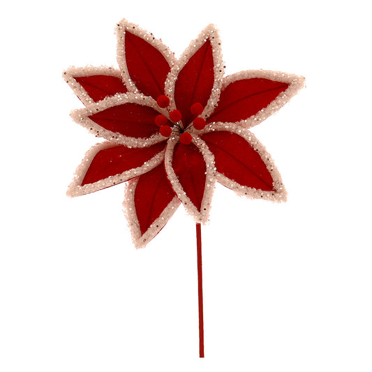 Floare decorativa Rhona, rosu, 31 cm - SIMONA'S CHRISTMAS