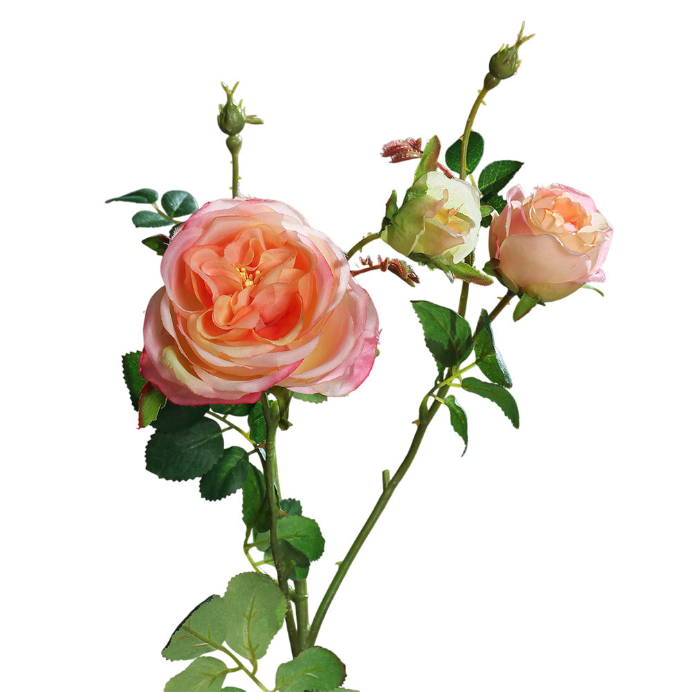 Floare decorativa Trandafir Eden, somon, 60 cm - SIMONA'S COLLECTION