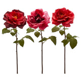 Floare decorativa Trandafir, rosu/roz, 55 cm - SIMONA's Christmas