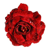 Floare decorativa Trandafir Sheena, rosu, 15 cm - SIMONA'S CHRISTMAS