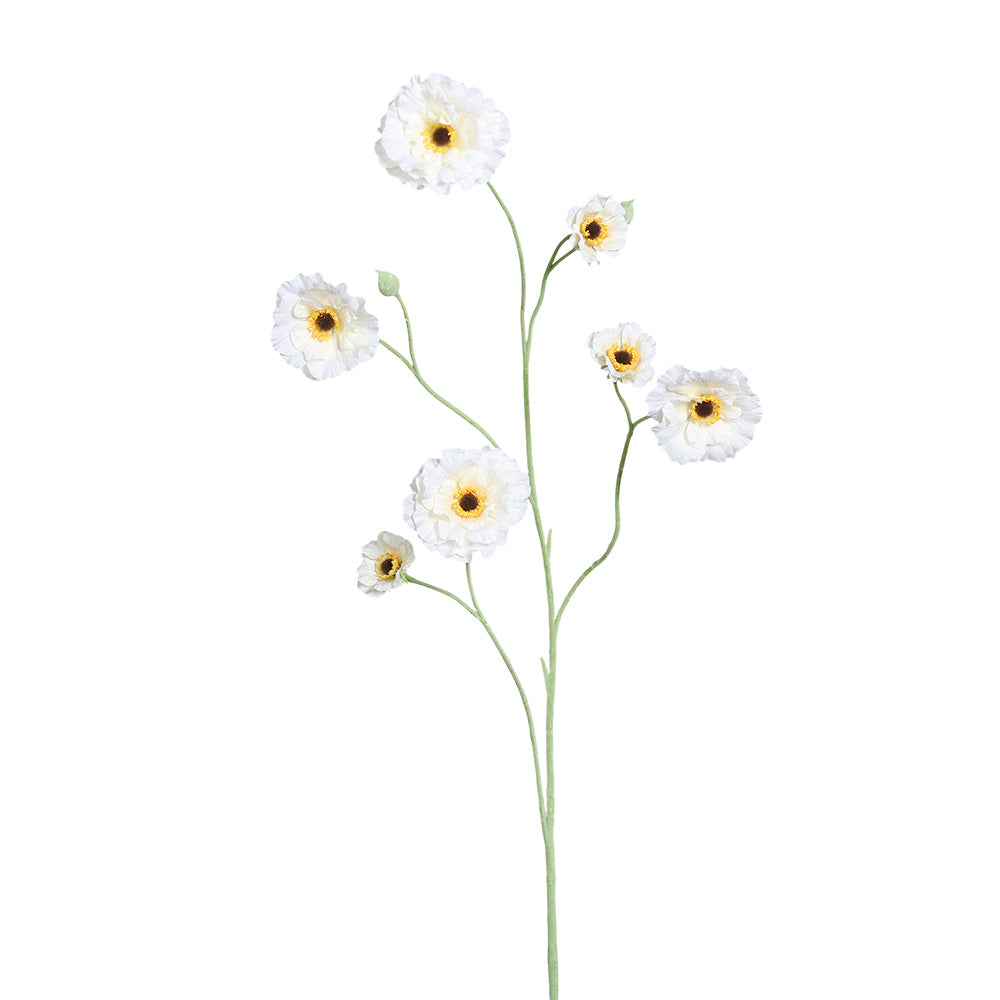 Floare decorativa Zinnia, crem, 105 cm - SIMONA'S COLLECTION