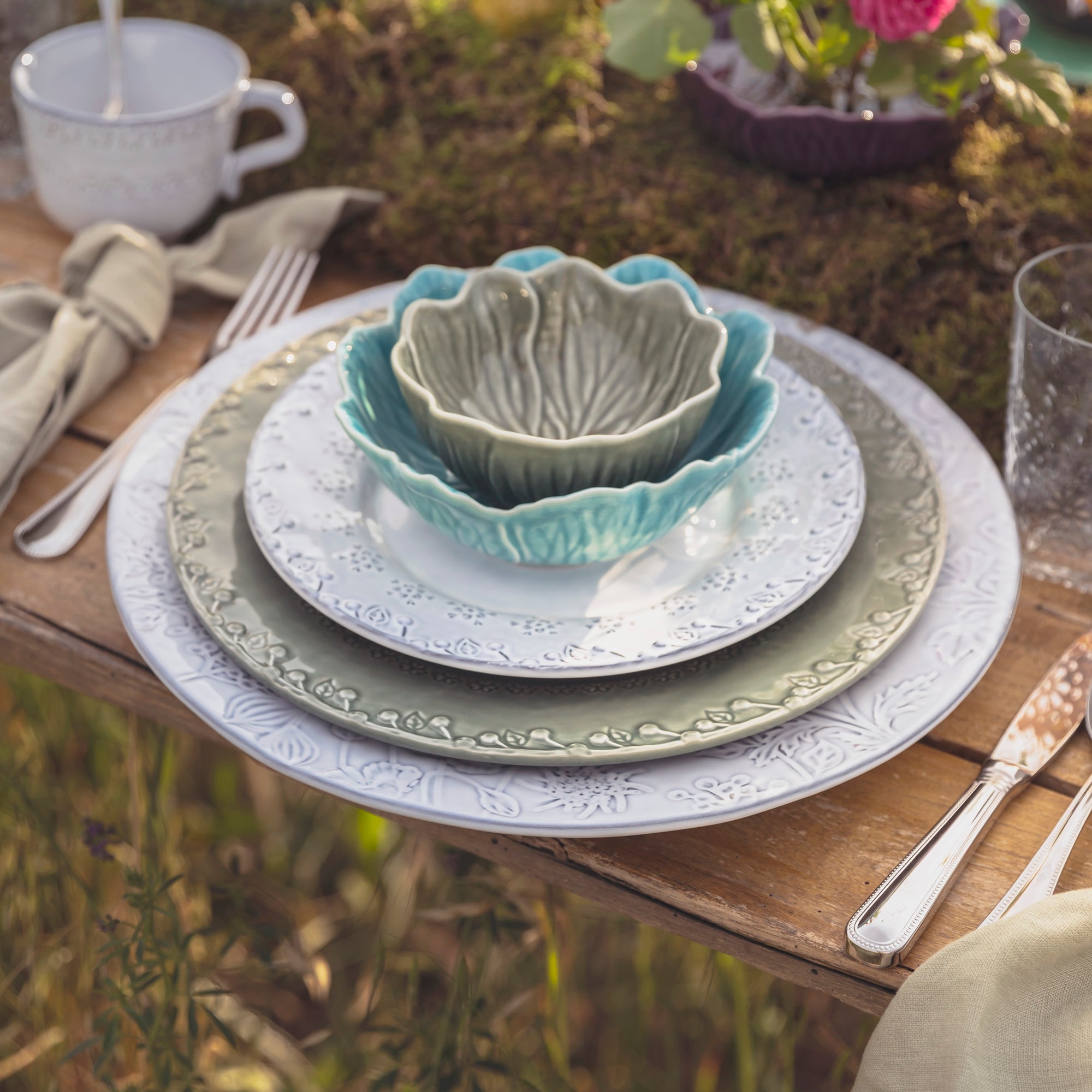 Bol ceramic somon, 17 cm, Flora - BORDALLO PINHEIRO