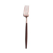 Furculita pentru desert, placata cu aur 18k, 19 cm, Goa Brown Rose Gold - CUTIPOL