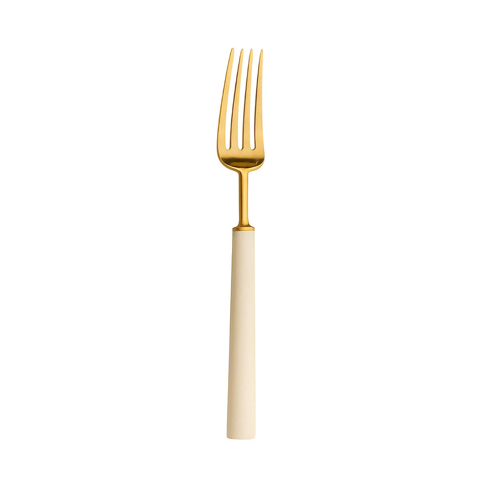 Furculita pentru desert, otel inoxidabil, 18 cm, Ebony Ivory Gold - CUTIPOL