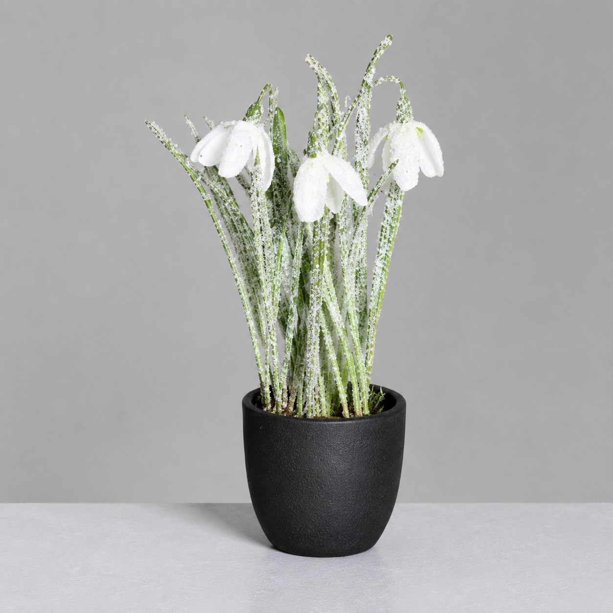 Floare decorativa Ghiocel inzăpezit, alb, 22 cm - SIMONA'S CHRISTMAS