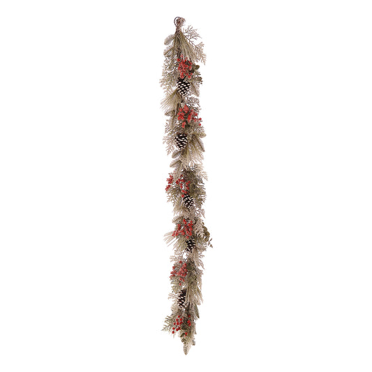 Ghirlanda Ruairi Berries, rosu/verde, 180 cm - SIMONA'S CHRISTMAS