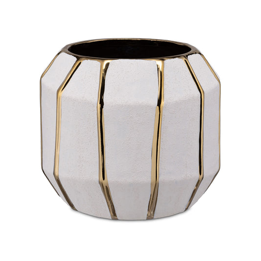 Ghiveci din ceramica, alb, 15 cm, Kintsugi - SIMONA'S COLLECTION