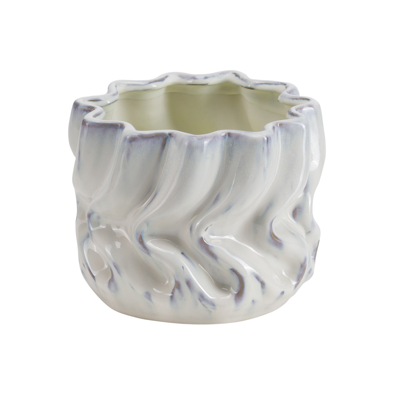 Ghiveci din ceramica, alb, 17 cm, Anomala - SIMONA'S COLLECTION