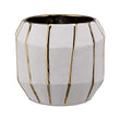 Ghiveci din ceramica, alb, 17cm, Kintsugi - SIMONA'S COLLECTION