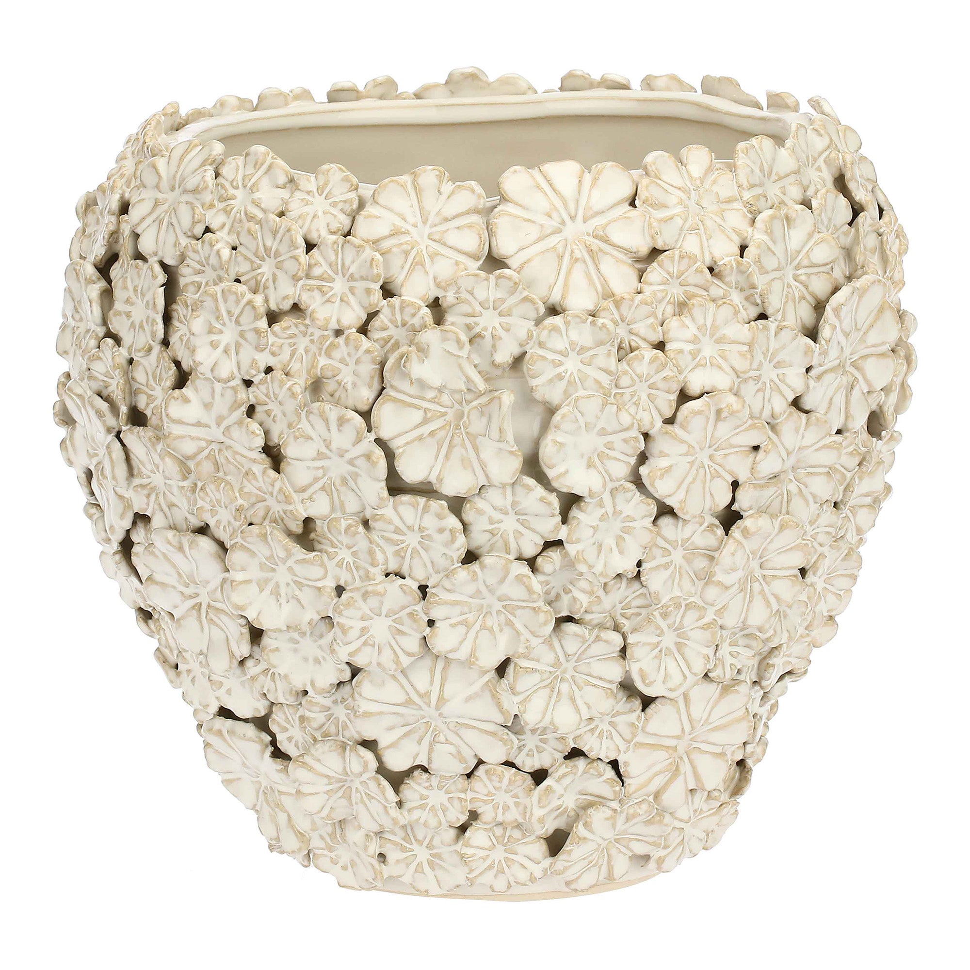 Ghiveci din ceramica, alb, 24 cm, Fiorinfiorello - SIMONA'S COLLECTION