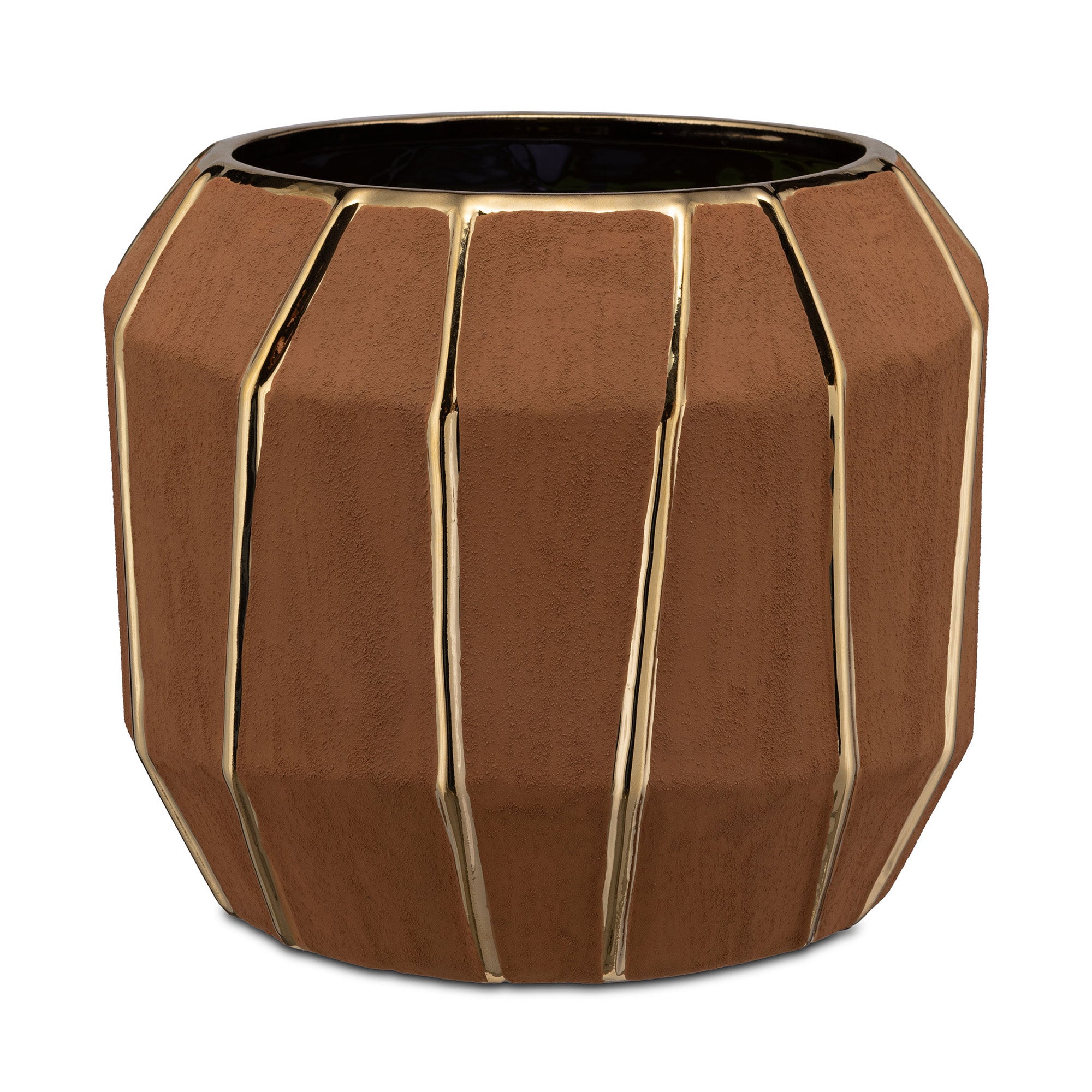 Ghiveci din ceramica, maro, 20 cm, Kintsugi - SIMONA'S COLLECTION