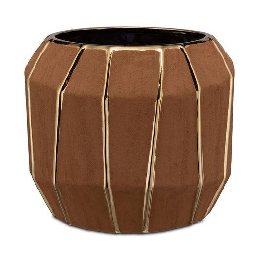 Ghiveci din ceramica, maro, 20 cm, Kintsugi - SIMONA'S COLLECTION