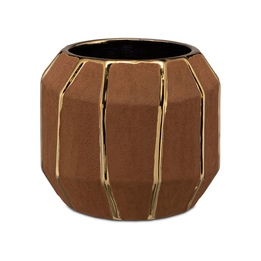 Ghiveci din ceramica, maro, 15 cm, Kintsugi - SIMONA'S COLLECTION
