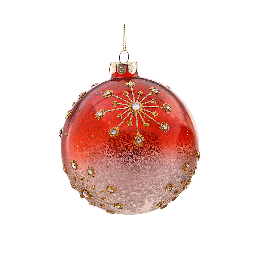 Glob decorativ Sylva, rosu/auriu, 10 cm - SIMONA'S CHRISTMAS