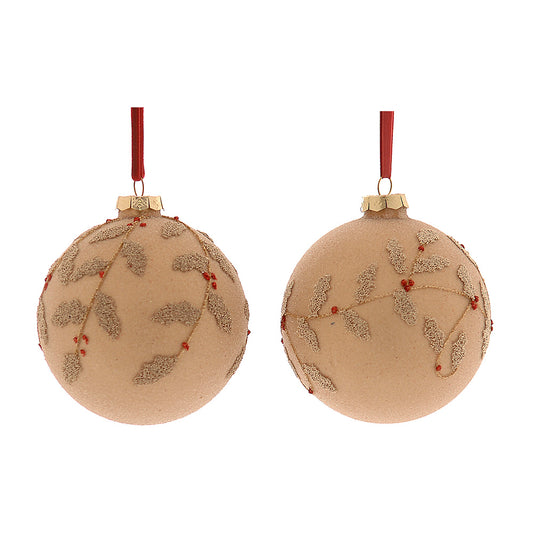 Glob decorativ Achara, auriu/rosu, 10 cm - SIMONA'S CHRISTMAS