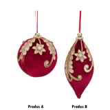 Glob decorativ Agnes, rosu/auriu, 17 cm - SIMONA'S CHRISTMAS