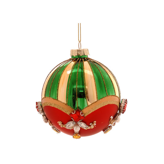 Glob decorativ Ailis, rosu/verde, 10 cm - SIMONA'S CHRISTMAS