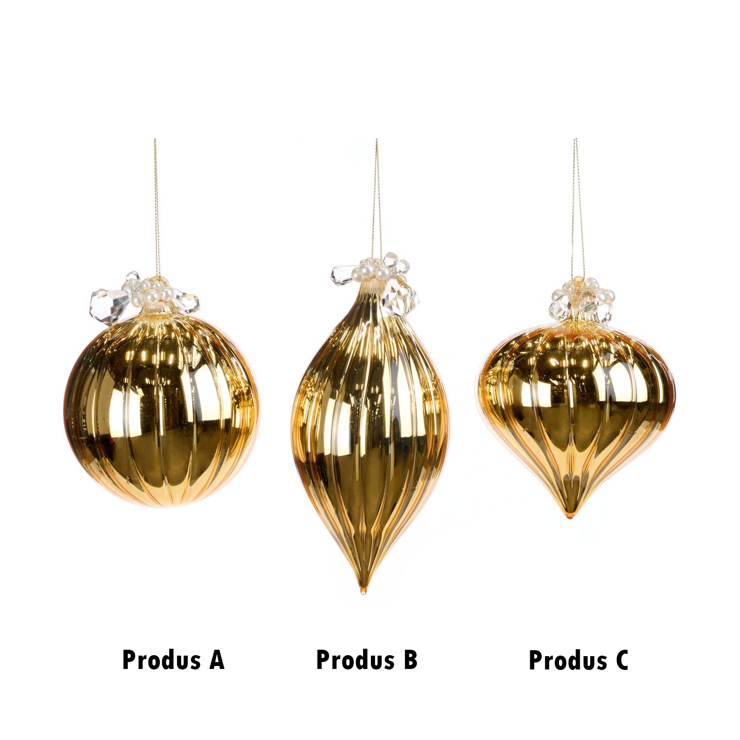 Glob decorativ Ailsa Jewel, auriu, 10 cm - SIMONA'S CHRISTMAS