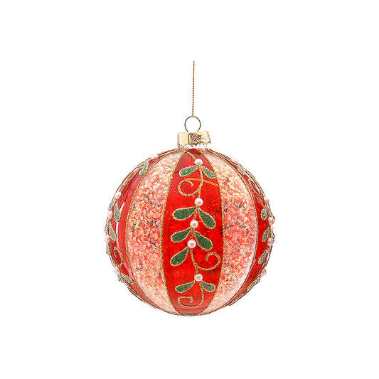 Glob decorativ Ainsley, rosu/auriu, 10 cm - SIMONA'S CHRISTMAS