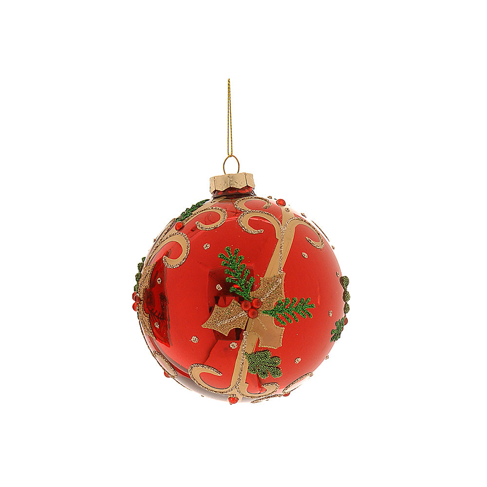 Glob decorativ Angus, rosu, 12 cm - SIMONA'S CHRISTMAS