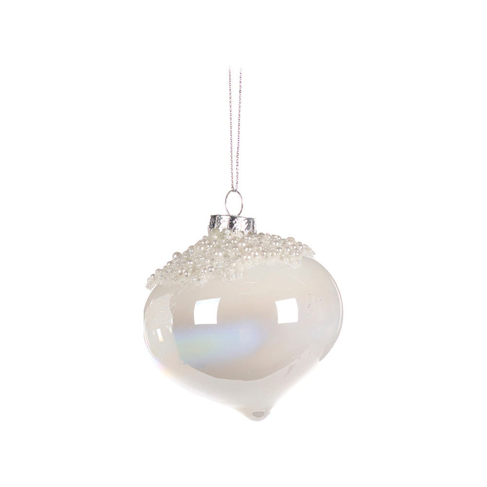 Glob decorativ Anila Pearl, alb, 8 cm - SIMONA'S CHRISTMAS