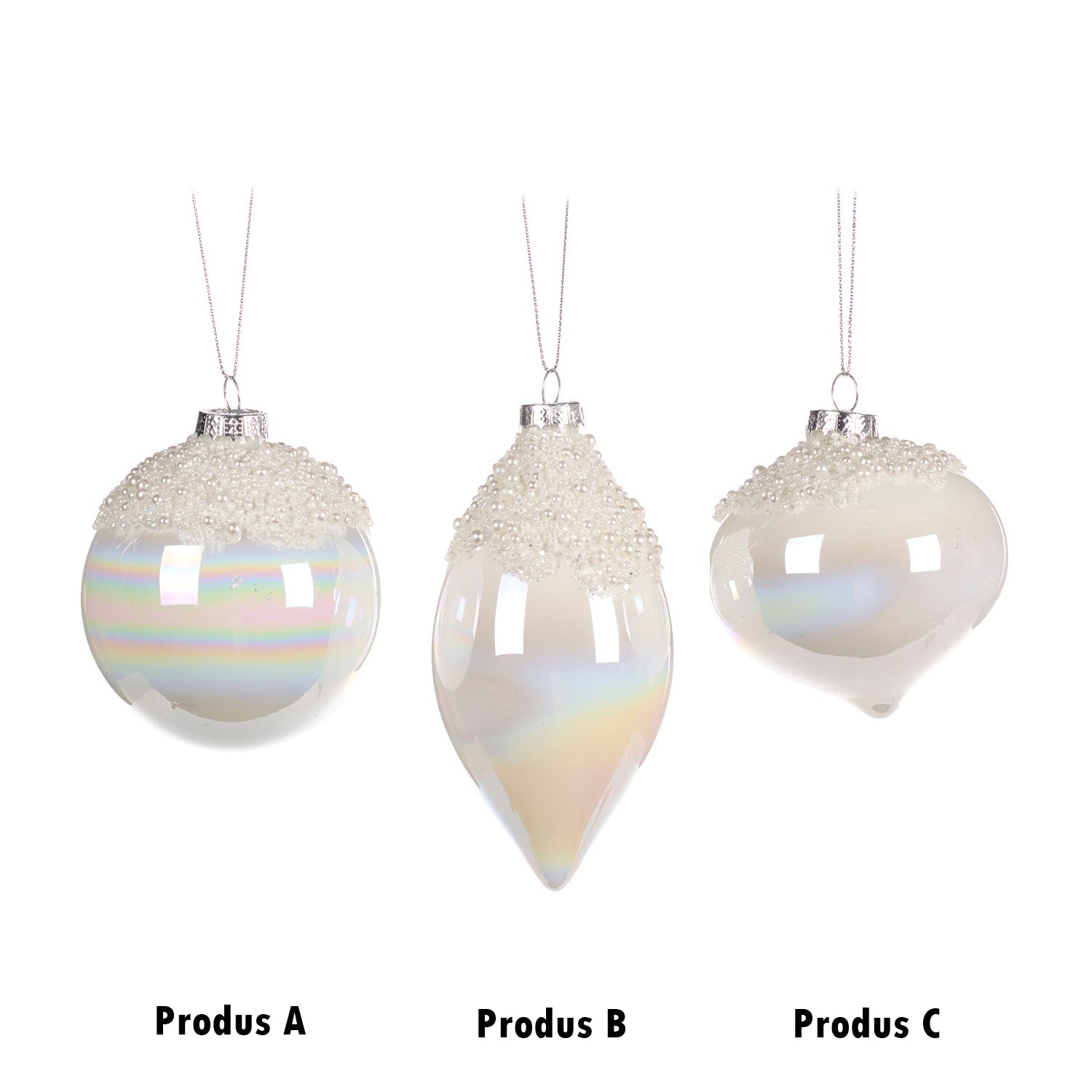 Glob decorativ Anila Pearl, alb, 8 cm - SIMONA'S CHRISTMAS