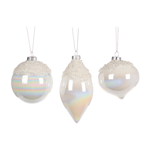 Glob decorativ Anila Pearl, alb, 8 cm - SIMONA'S CHRISTMAS
