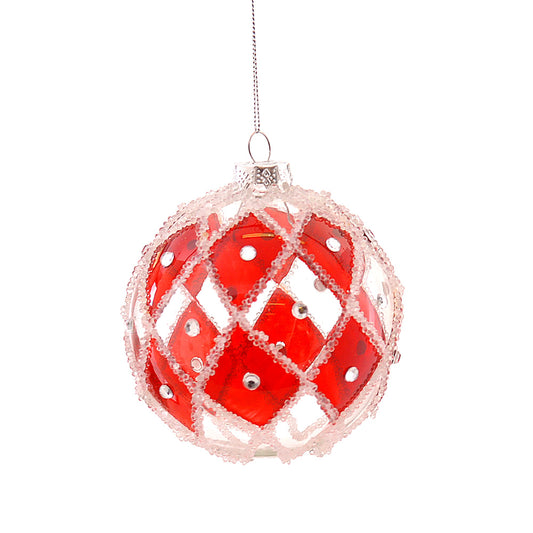 Glob decorativ Arle, rosu, 10 cm - SIMONA'S CHRISTMAS