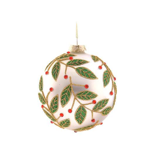 Glob decorativ Arran, sampanie/verde, 12 cm - SIMONA'S CHRISTMAS