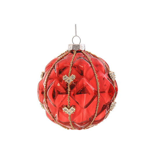 Glob decorativ Aulay, rosu, 10 cm - SIMONA'S CHRISTMAS