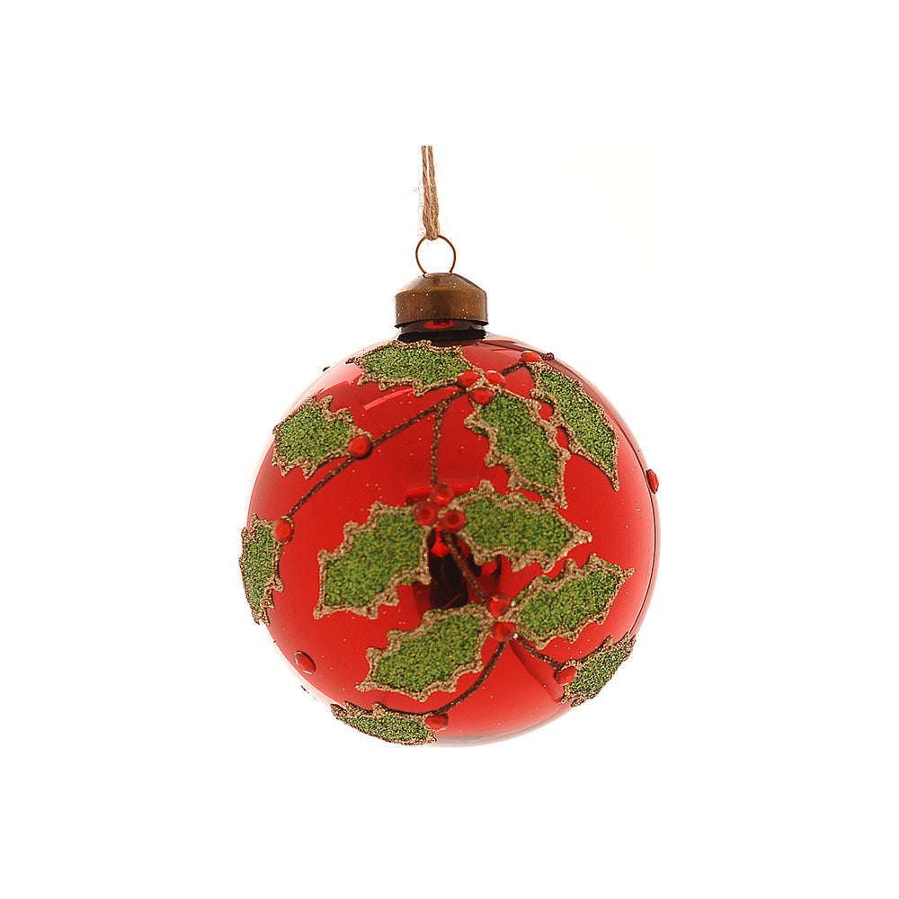 Glob decorativ Barabal, rosu/verde, 8 cm - SIMONA'S CHRISTMAS