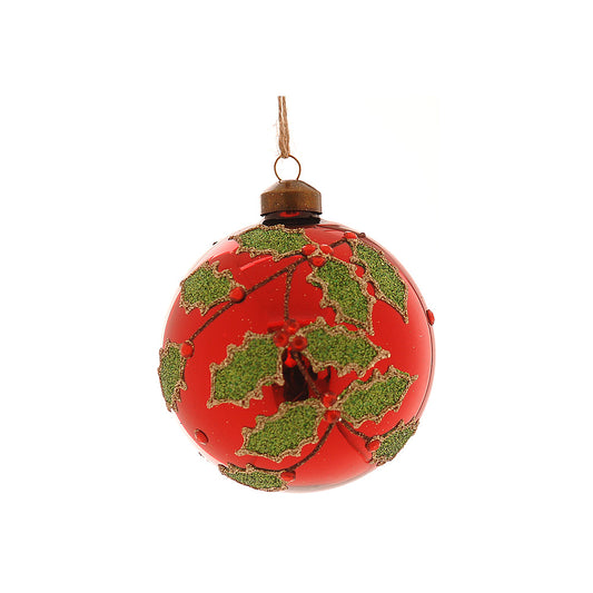 Glob decorativ Barabal, rosu/verde, 8 cm - SIMONA'S CHRISTMAS